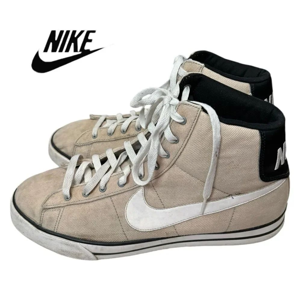 Nike Better World 416169-020 Hi-Top Cream/Beige Canvas Classic Sneakers 11.5